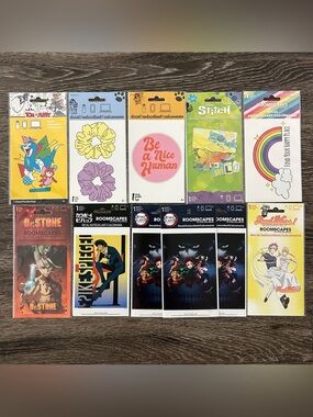 Lot of 11 Decals Stickers Roomscapes Sandy Lion Anime Stitch Tom & Jerry Rainbow